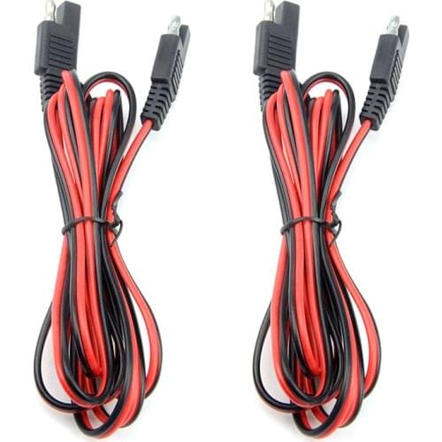 2 PCS 75 Inch 200CM 18awg DIY SAE to SAE Connector Extension Cable Quick Disconnect Wire Harness Quick Disconnect