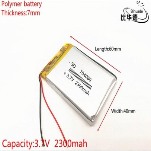 3.7V 2300mAh 704060 Lithium Polymer Li-Po li ion Rechargeable Battery cells For Mp3 MP4 MP5 GPS