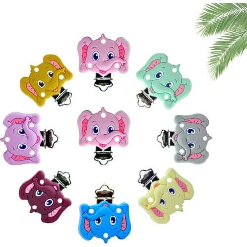 3pc Silicone Pacifier Clip Elephant DIY Baby Teething Teether Necklace Bead Tool Nurs Gift Round Heart Accessories