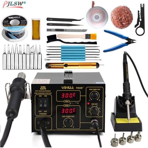 952D+ SMD Rework Station Pump Type Hot Air Gun Digital Soldering Iron 2 in1 BGA Hot Air Rework Solder Station