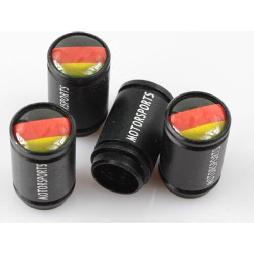 Car Accessories Tire Valve Caps Germany Flag Matt Metal Wheel Cover Decoration for BMW Porsche Audi Opel Mercedes Benz Mini