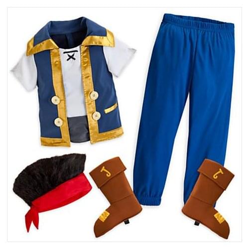 Free shipping Jake and the neverland pirates Cosplay Jake costume full set for adults/men/child