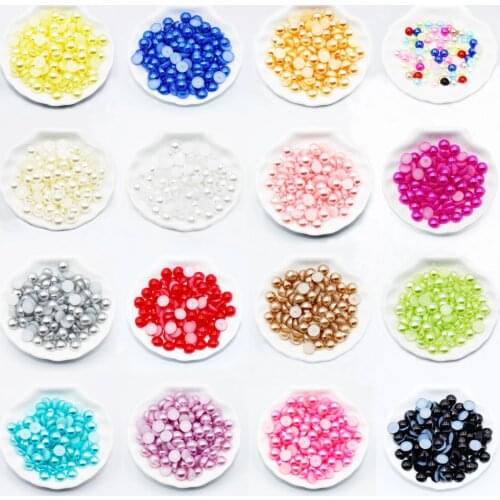 8mm Half Round Flatback ABS Imitation Pearls Beads Bulk Wholesale Scrapbook Acrylic Beads for DIY Jewelry Making Findings
