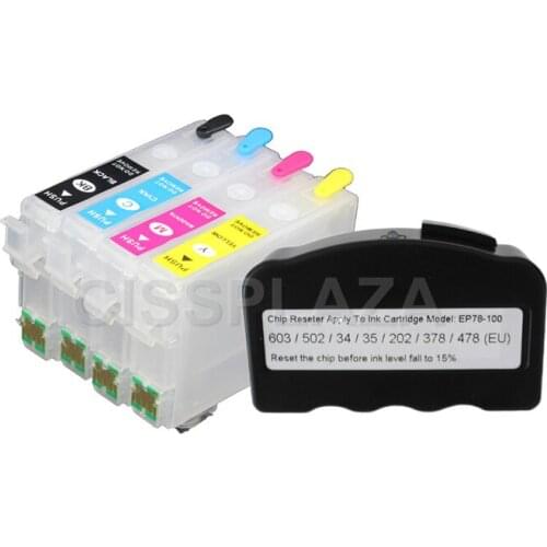 CISSPLAZA 1x T603XL 603XL Refill Ink Cartridge with one time Chip+resetter Compatible for epson XP-4100 XP-4105 WF-2810 WF-2830
