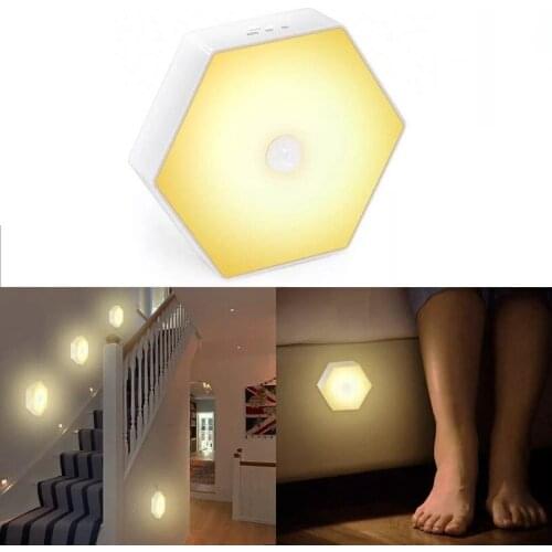 Motion Sensor Wireless Night Light Bedroom Decoration Light 6LED Kitchen Cabinet Staircase Closet Room Aisle Lighting Wall Light