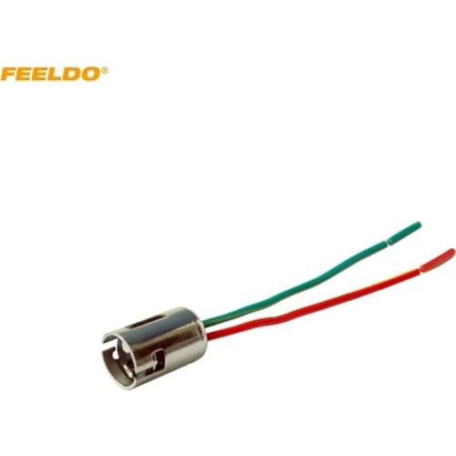 FEELDO 20Pcs Car BAY15D LED Bulb Replacement Socket Holder Adapter Plug With Extension Wire Harness #AM958