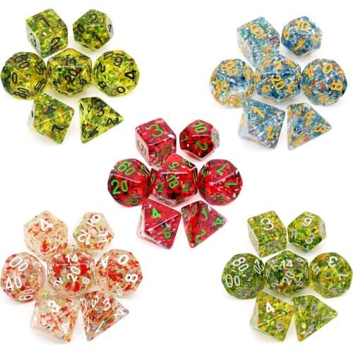 Haxtec DND Dice Set 7PCS Polyhedral D&D Resin Dice for Roleplaying Dice Games