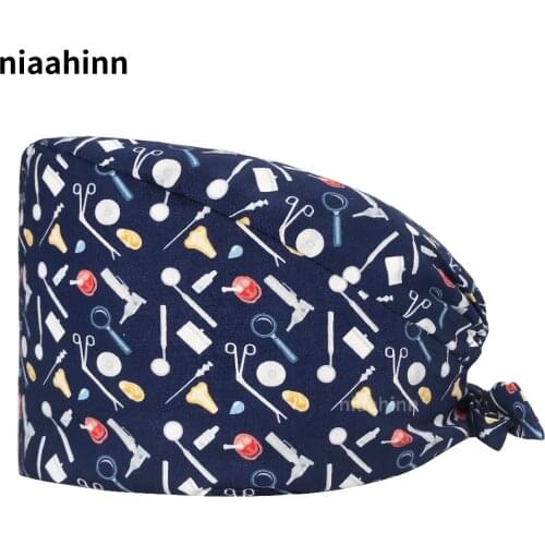 Unisex Surgicals Surgery Caps Pharmacy Nursing Cap Dentist Hats Pet Clinic Doctor Nurse Hat Cotton Veterinary Operating Room Hat