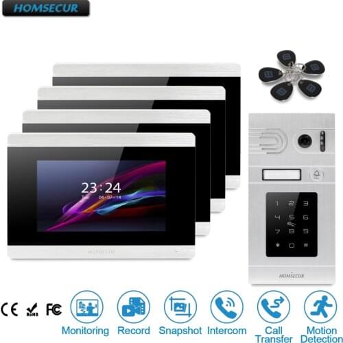 HOMSECUR 7" Wired Video&Audio Smart Doorbell with Silver Camera for Apartment BC071-S +BM715-S