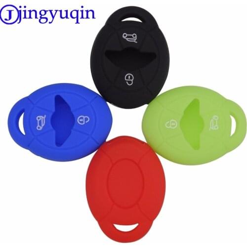 Jingyuqin 10ps Remote Silicone 2 Buttons Car Key Case Cover For BMW Mini R50 R53 EWS Cooper Fob