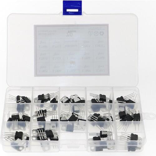 70Pcs 14 Values L7805 - LM317 Transistor Kit Voltage Regulator With Storage Box