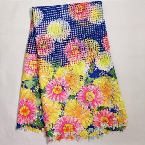 2021 High Quality Embroidery Guipure Water Swiss African Milk Silk Cord Soluble Print Lace Fabric For Dress