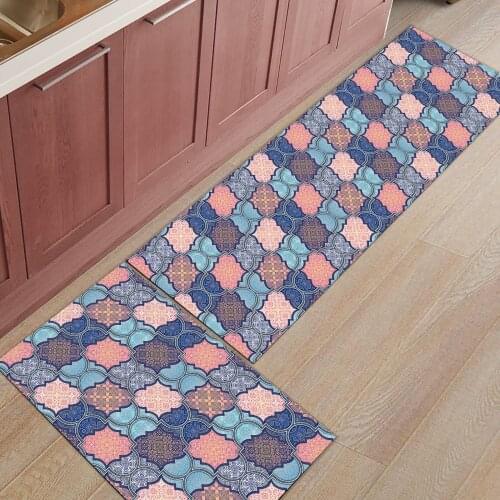 Retro Pattern Kitchen Mat Entrance Doormat Christmas Home Decoration Living Room Carpet Bathroom Anti-slip Rug