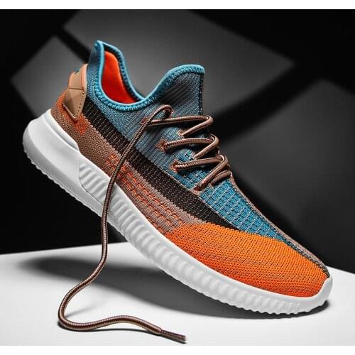 Large Size Summer Lightweight Sport Shoes Men Running Sneakers Mens Breathable Sneakers Children Sports Shoes Orange GMB-1475