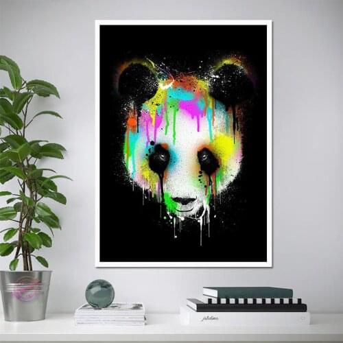 Cute Watercolor Panda Poster Art Print Modern Canvas Painting Pop Fashion Wall Picture For Living Childrens Room Decoration