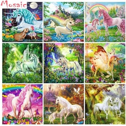 Full square drill DIY Diamond Painting Cross Stitch Kit horse,unicorn,5D Needlework Diamond Mosaic Cartoon Home Decoration