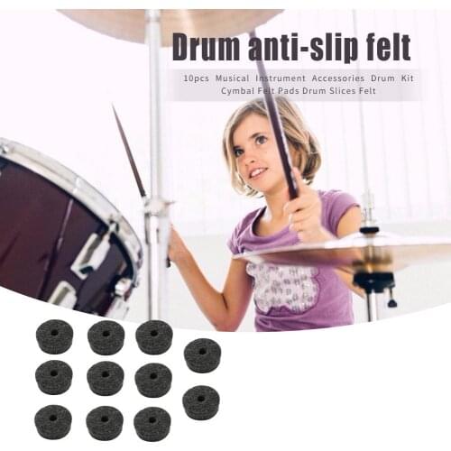 10pcs Drum Kit Cymbal Felt Pads Drum Slices Felt Protection Percussion Part Effect for Drum Slices Felt Part Accessories