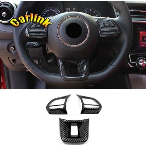 ABS Carbon fiber/Red Car steering wheel button sticker Decoration For MG ZS HS GS GT 3 6 MG3 MG6 Car Interior Accessories