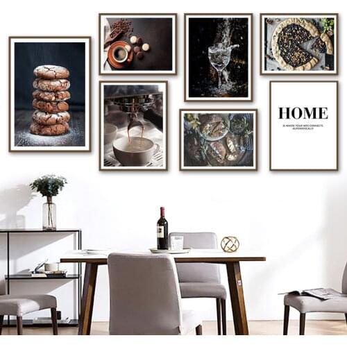 Cookies Coffee Macaron Pizza Wall Art Canvas Painting Nordic Posters And Prints Wall Pictures For Living Room Restaurant Decor