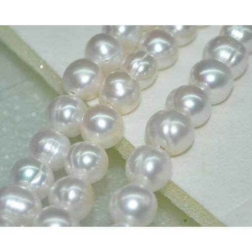 HUGE 18"12MM NATURAL SOUTH SEA GENUINE WHITE BAROQUE PEARL NECKLACE 925silver