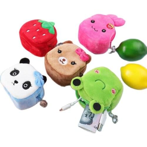 Wholesale 100pcs/lot 14 Styles Cute Animal Plush Purse toys 8cm key chain Plush Toys Purse key chain Plush coin Purse Toys