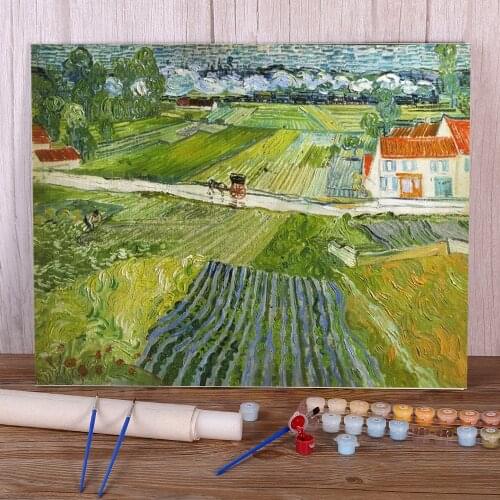 Landscape Van Gogh Painting By Numbers Package Oil Paints 40*50 Paiting By Numbers New Design Kids Handicraft Drawing