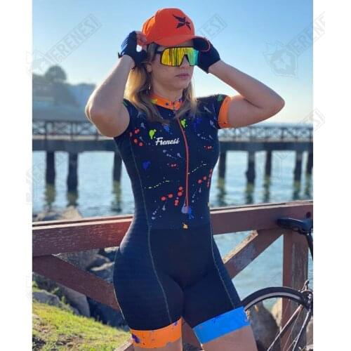 2020 FRENESI Gradient Color Profession Triathlon Suit Clothes Cycling Skinsuits Roupa De Ciclismo Rompers Womens Jumpsuit Kits