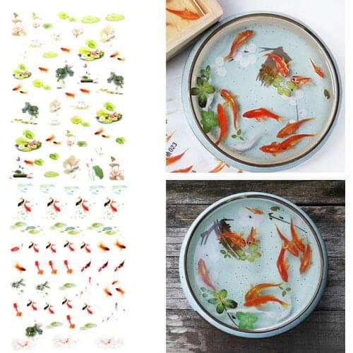 3D Goldfish Lotus Clear Film Resin Fillings Water-Like Painting Jewelry Making