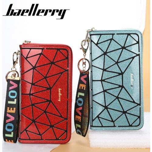 Luxury Designer Womens Wallet 2021 Fashion Simple Long Wallet Bright Zipper Clutch Bag PU Leather Diamond Female Bag Coin Purse