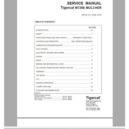 Tiegercat Operators & Service Manual PDF