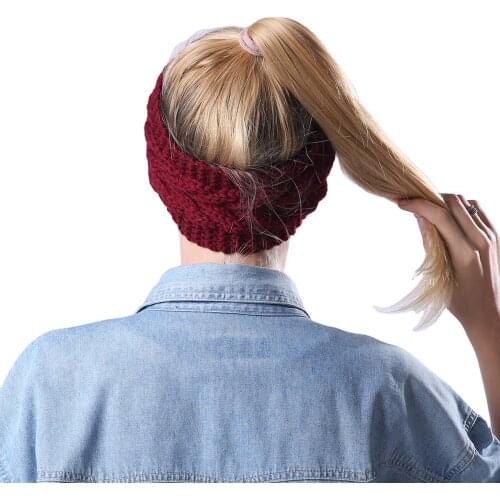 Wide Headbands Crochet Knit Elastic Hair Bands Hair Accessories for Women Winter Thick Turbans Women Head Wrap Ear Warmer Casual