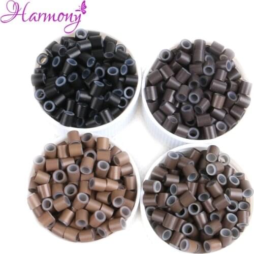 Harmony Plus Hair 1000pcs 4.0*3.0*4.0mm Silicone Copper Micro Rings/Links/Beads/Tube For All Kinds Hair Extensions Tools
