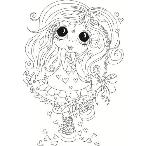 10x8 Girl vomiting little love Transparent Clear Stamps Silicone Seals for DIY scrapbooking photo album Card Making