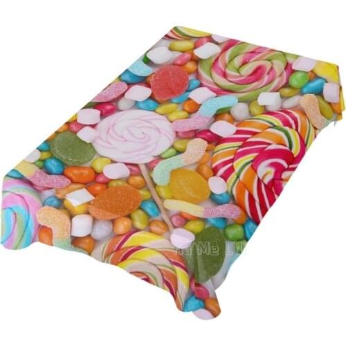 Tablecloth Candy Lollipop Holiday Table Cover Kitchen Dinner Party Table Decoration