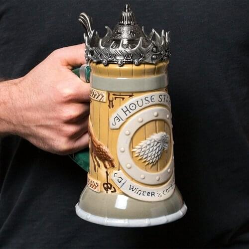 Medieval Resin Stainless Steel Beer Mug Retro Coffee Cup Tea Mug Fathers Day Gift For Men Halloween Bar Cup Party Wine Glass