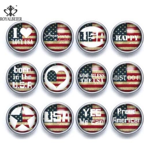 Royalbeier 12pcs/lot Glass Charms 12mm Snap Button God Blessing Words Theme Fit Snap Bracelet 12mm Snap Earrings Snap Jewelry