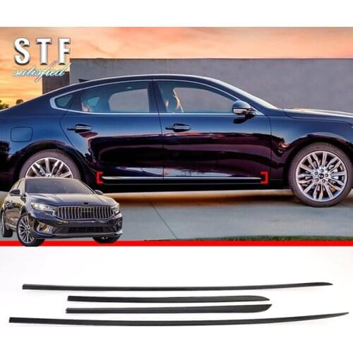 Carbon Fiber Style Side Door Body Molding Moulding Trim For Kia K7 Cadenza 2019 2020