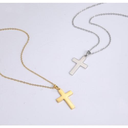 Unift Stainless Steel Cross Necklace Pendant Womens Accessories Choker Necklace Men Vintage Jewelry Jesus Religious Gifts