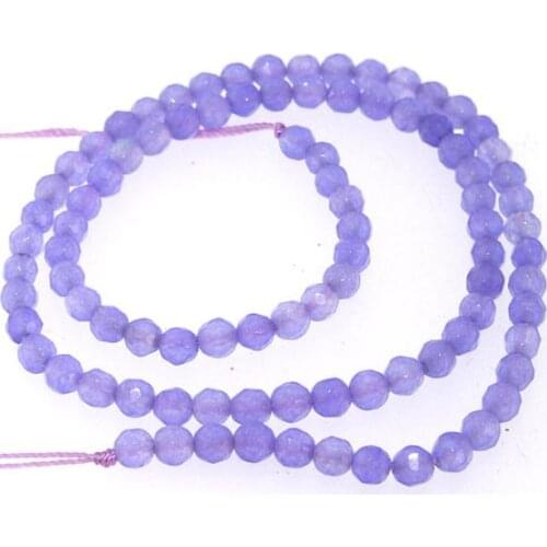 Unique Pearls jewellery Store Faceted Purple Jade 4mm Round Gemstone Beads one Full Strand 15'' LC3-311