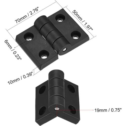 Uxcell Hot Selling 2Pcs 70 x 50 x 19mm Cabinet Gate Closet Door ABS Nylon Hinge Fit for M6 Install Hole Cabinet Doors,Tool Box