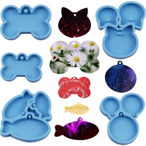 Pendant Silicone Mold DIY Earring Molds Cute Cat Bear Keychain Epoxy Resin Mould For Jewelry Making Tools Handmade Crafts