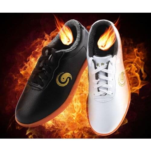 Unisex winter warm Martial arts sneakers shaolin kungfu tai chi wushu shoes kung fu shoes black/white