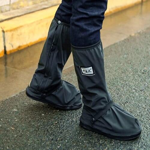 1 Pair Black Waterproof Rain Boot Shoe Cover with reflector Cycling Windproof Reusable Shoe Covers for Men Women