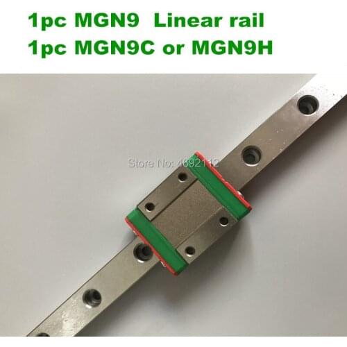 1pc 12mm Linear Guide MGN12 100 200 300 350 400 450 500 550 600 mm linear rail + MGN12C or MGN12H Long linear carriage cnc