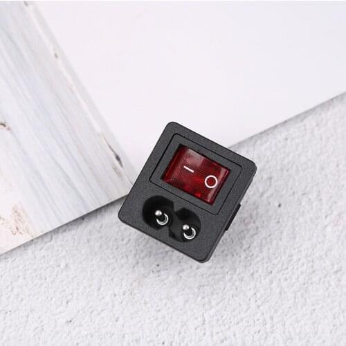 1pcs Rocker Switch Red Rocker Switch Fused Inlet Power Socket Fuse Switch Connector Plug Connector