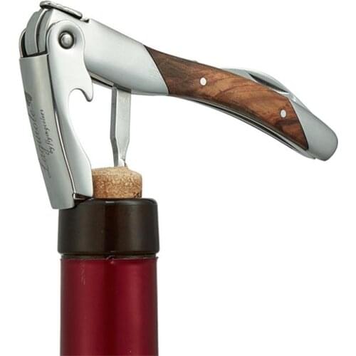 1Pcs Laguiole Olive Wood Handle Wine Corkscrew Can Opener Beer Cap Jar Bottle Openers Multifunctional Wine Accessories Househol