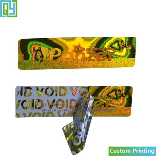 10000pcs 30x8mm Free Shipping Custom Made 3D Hologram Stickers VOID Open Security Golden Holographic Laser Brand Mark Logo Label