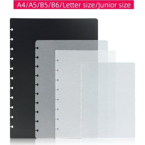 2020 mushroom hole A4 A5 B5 B6 letter junior size Notebook cover 2pcs t puncher dividers kawaii Free shipping Transparent black
