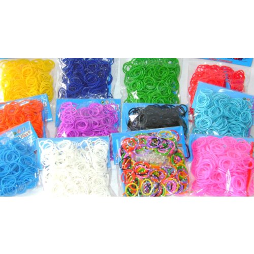 3pcs/lot kid 600 bands+24 S-Clips/pack Tie Dye Silicone Elastic Candy Rubber Loom Bands Multy mixed Refill DIY Bracelet i34354