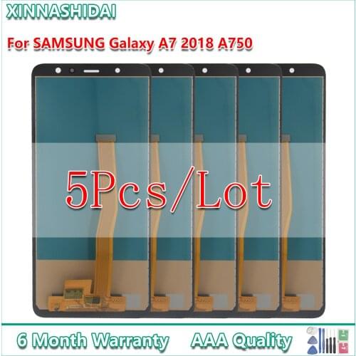 5Pcs/lot LCD For Samsung Galaxy A7 2018 A750 SM-A750F A750F A750G A750M LCD Display Touch Screen Digitizer Assembly Replacement